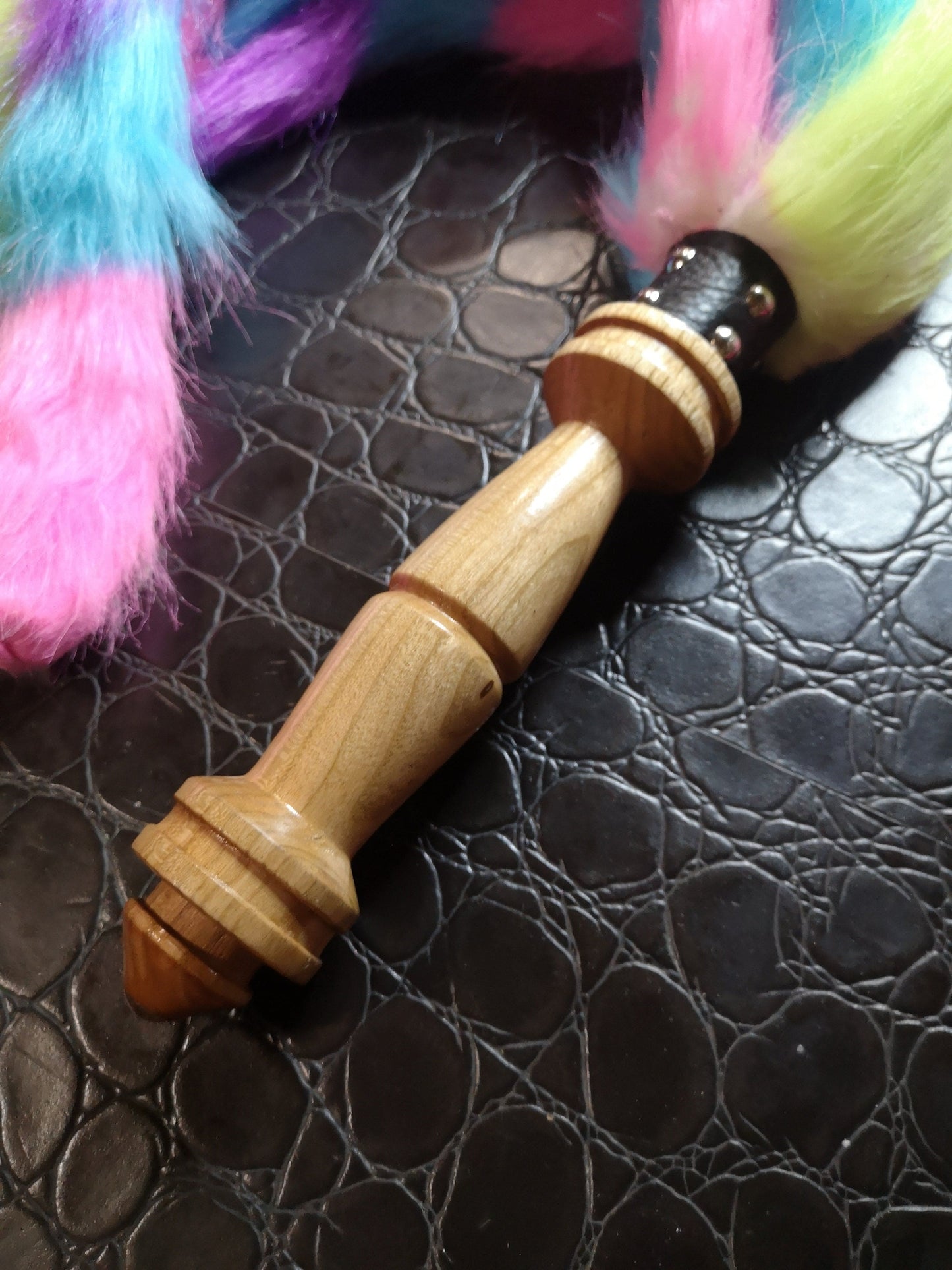"Unicorn fur" weighted Fluffy Flogger