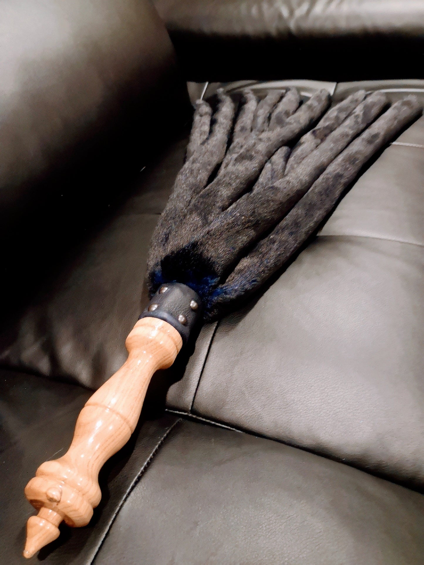 "Starless Night" weighted fluffy flogger