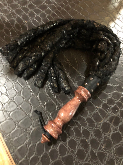 “Ravens fur” weighted fluffy flogger