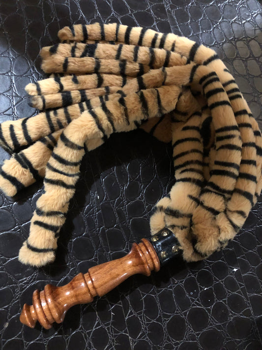 “Sherkhan” tiger themed weighted fluffy flogger