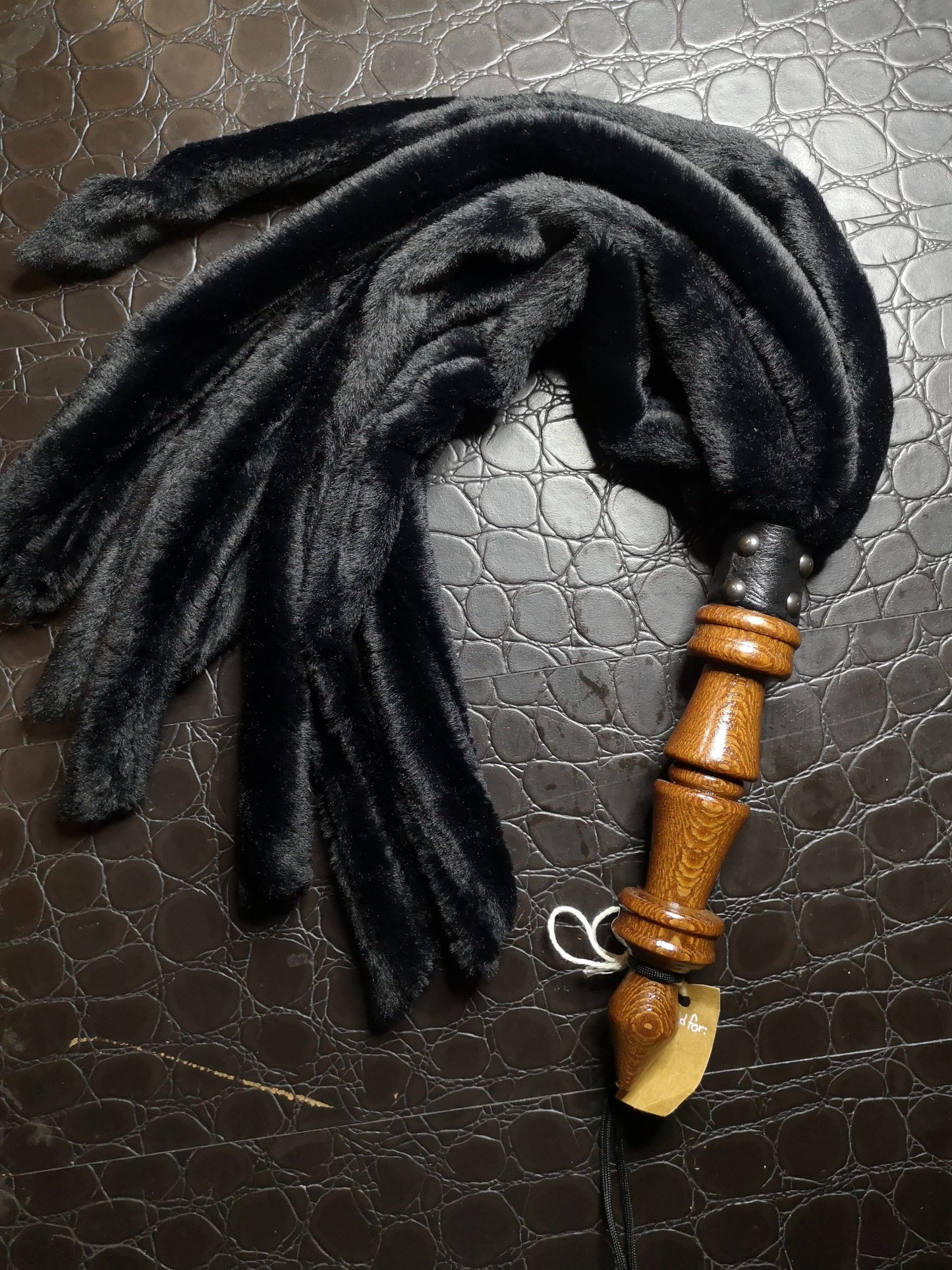 "Black Cat" weighted fluffy flogger