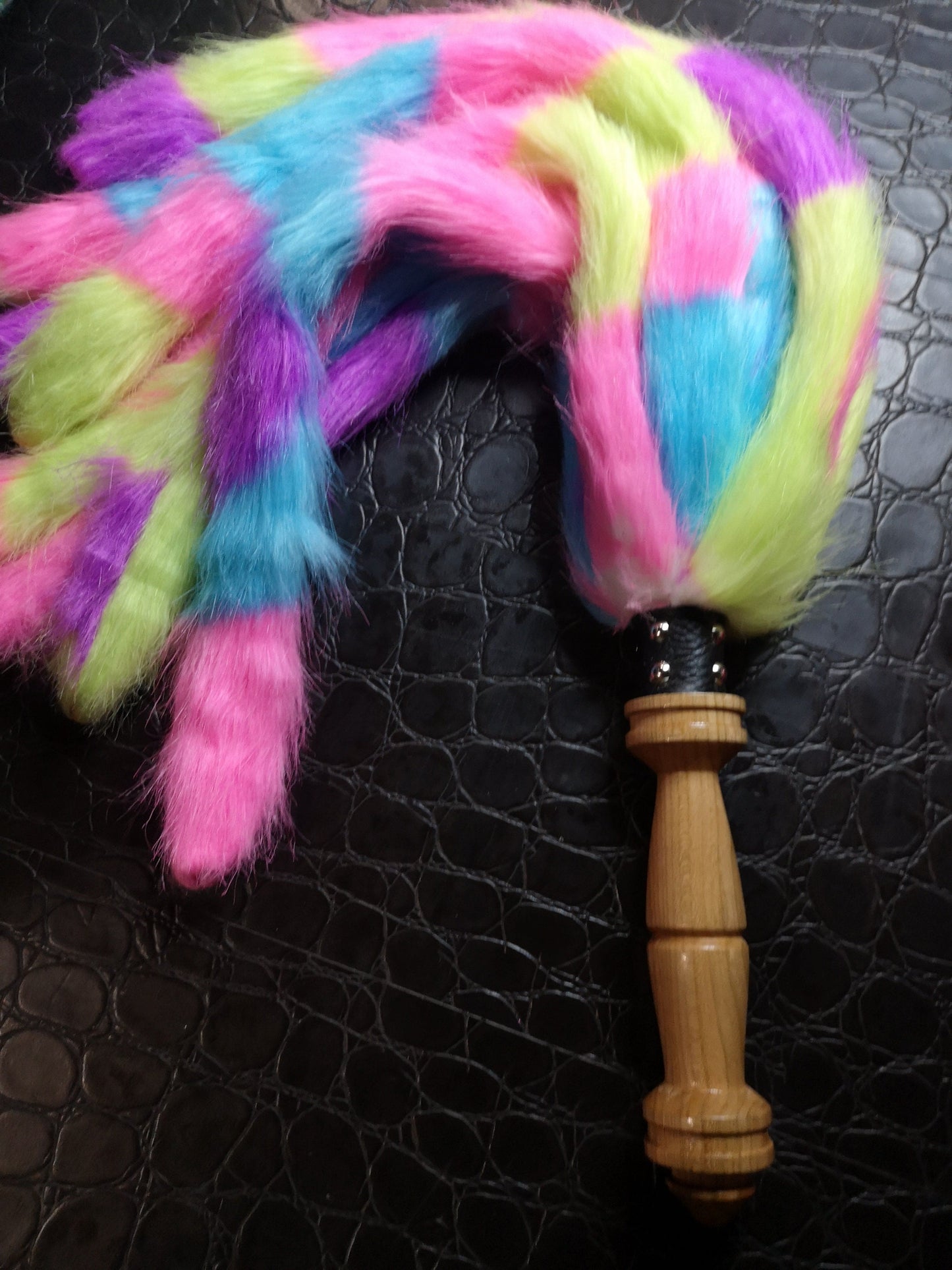 "Unicorn fur" weighted Fluffy Flogger