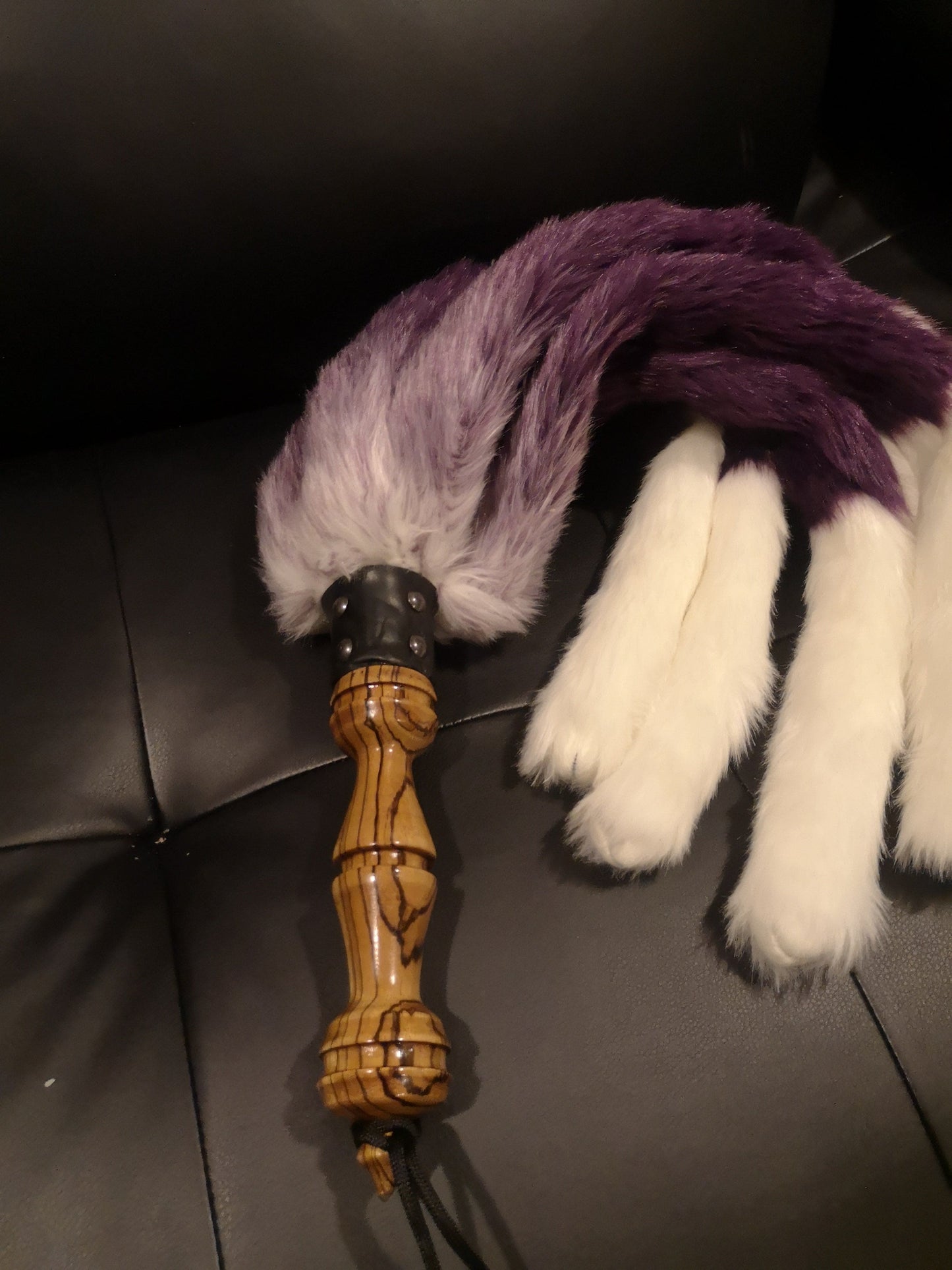 "Purple Panda" weighted fluffy flogger