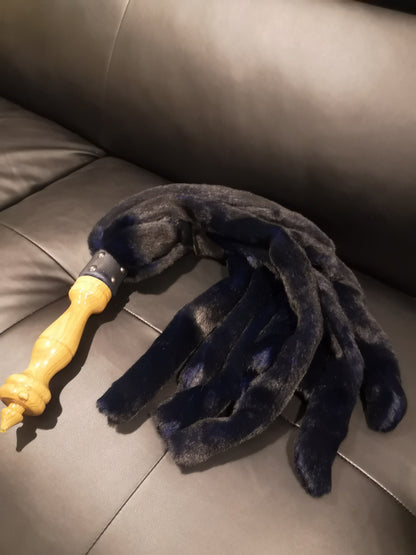 "Starless Night" weighted fluffy flogger